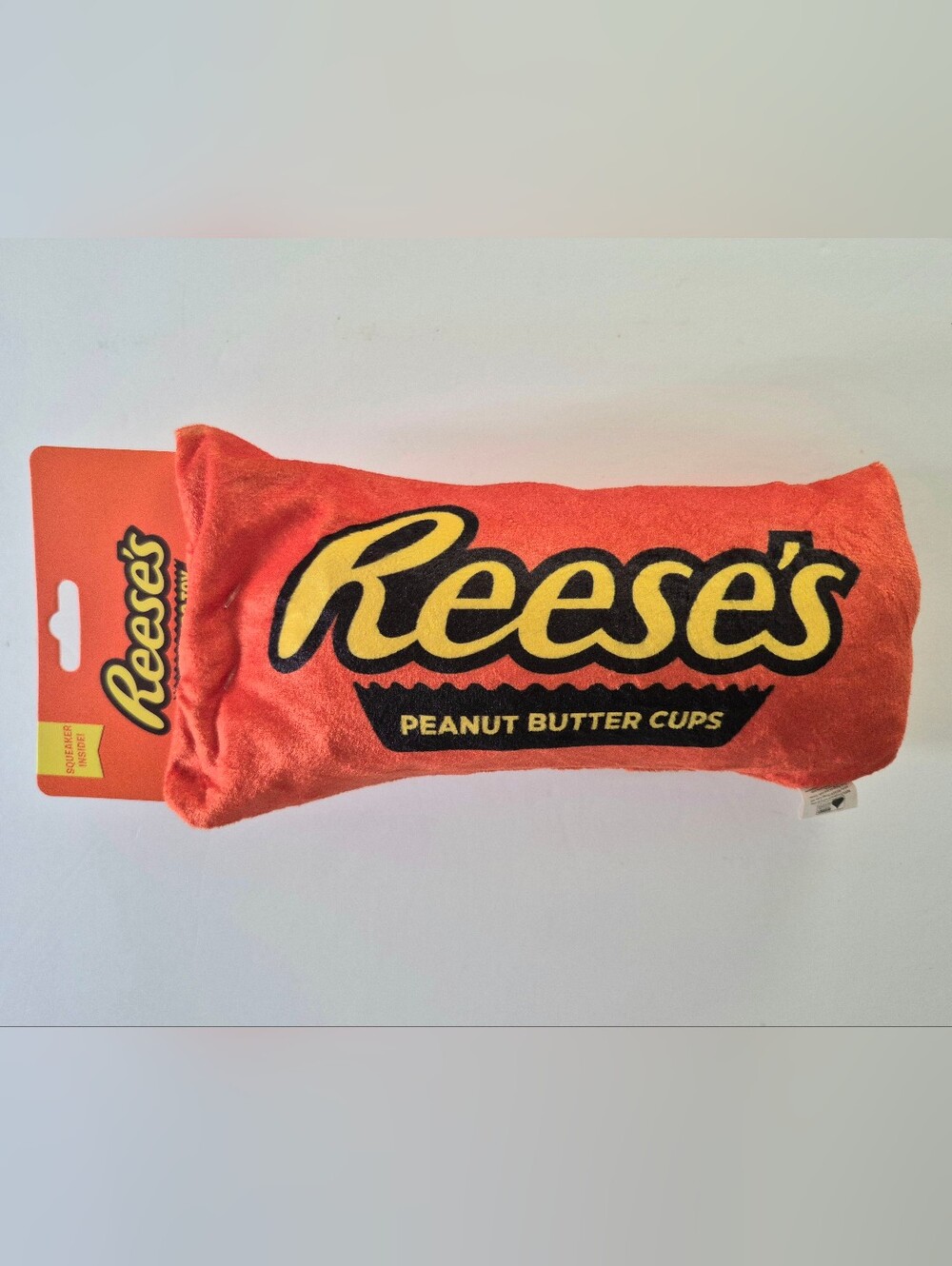 Reese's Peanut Butter Cups Candy Plush Dog Toy with Squeaker inside